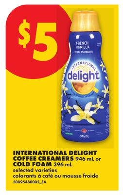 INTERNATIONAL DELIGHT COFFEE CREAMERS 946 ML OR COLD FOAM 396 ML
