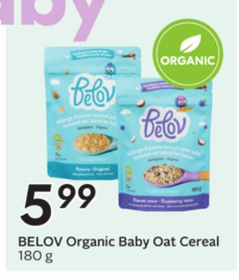 BELOV Organic Baby Oat Cereal