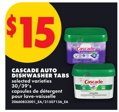 CASCADE AUTO DISHWASHER TABS, 30/39's