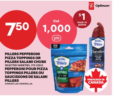 PILLERS PEPPERONI PIZZA TOPPINGS OR PILLERS SALAMI CHUBS, 175-250 G