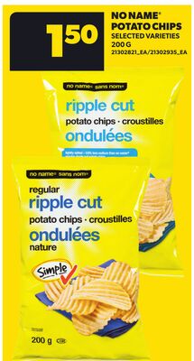 NO NAME™ POTATO CHIPS, 200 G