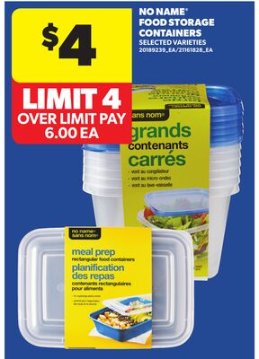 NO NAME® FOOD STORAGE CONTAINERS