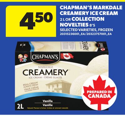 CHAPMAN'S MARKDALE CREAMERY ICE CREAM