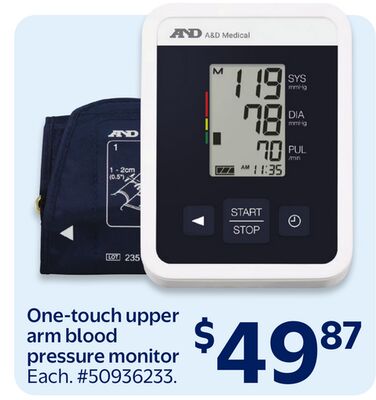 One-touch upper arm blood pressure monitor