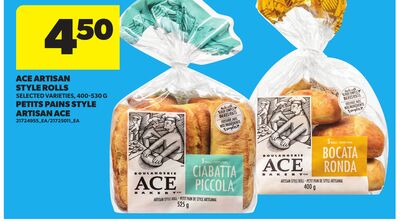 ACE ARTISAN STYLE ROLLS, 400-530 G