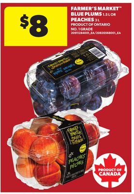 FARMER'S MARKET™ BLUE PLUMS 1.5 L OR PEACHES 3 L