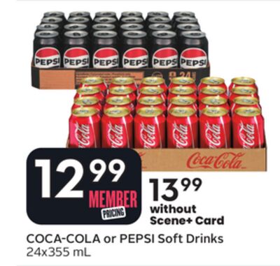 COCA-COLA or PEPSI Soft Drinks