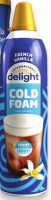 International Delight coffee creamer 946 mL or cold foam 396 g