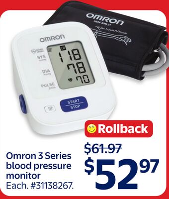 Omron 3 series blood pressure monitor