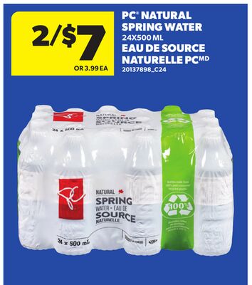 PC® NATURAL SPRING WATER, 24X500 ML