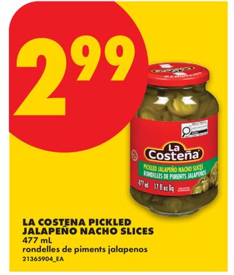 LA COSTENA PICKLED JALAPEÑO NACHO SLICES, 477 ML