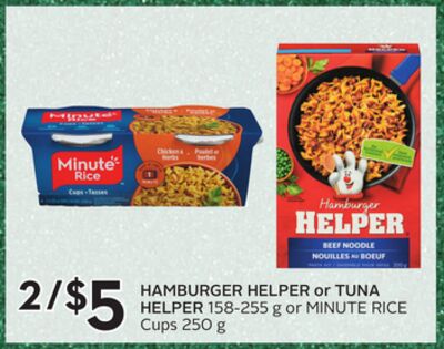 HAMBURGER Helper or TUNA Helper or MINUTE RICE Cups