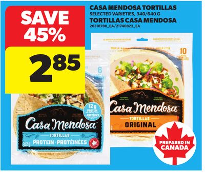 CASA MENDOSA TORTILLAS, 340/640 G