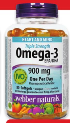 Webber Naturals Omega-3 80s or Omega 3-6-9 180s
