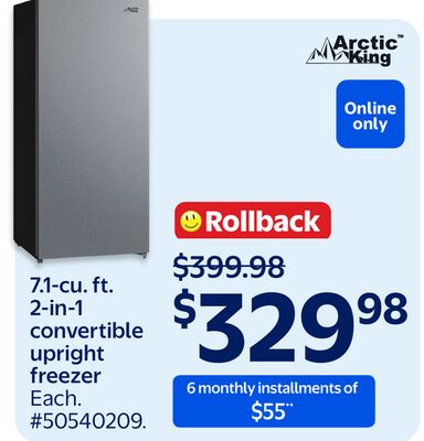 Arctic King 7.1-cu. ft. 2-in-1 convertible upright freezer