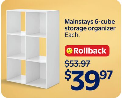 Mainstays 6-cube storage organizer