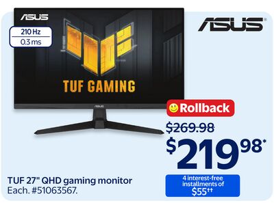Asus TUF 27" QHD gaming monitor