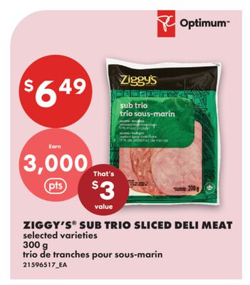 ZIGGY'S® SUB TRIO SLICED DELI MEAT, 300 G