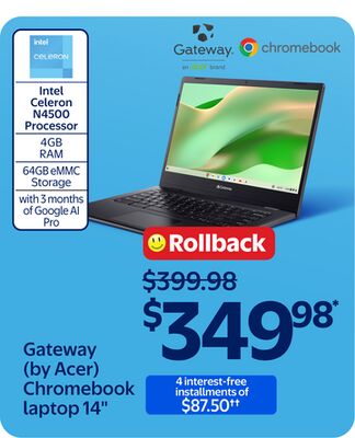 Gateway (by Acer) Chromebook laptop 14"
