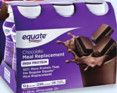 Equate high protein meal replacement shakes