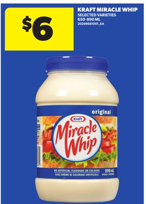 KRAFT MIRACLE WHIP, 650-890 ML