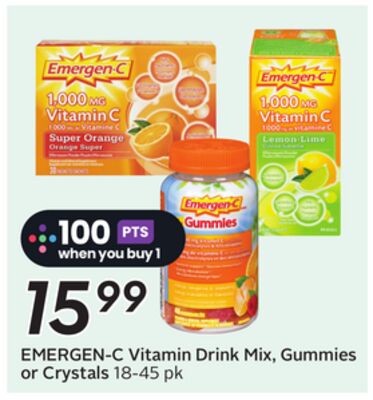EMERGEN-C Vitamin Drink Mix, Gummies or Crystals