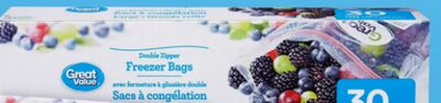 Great Value zipper seal freezer bags