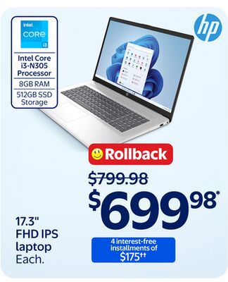 hp 17.3" FHD IPS Laptop