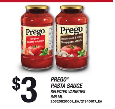 PREGO® PASTA SAUCE, 645 ML