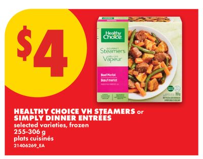 HEALTHY CHOICE VH STEAMERS OR SIMPLY DINNER ENTRÉES, 255-306 G