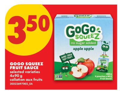 GOGO SQUEEZ FRUIT SAUCE, 4X90 G