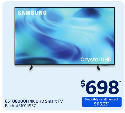 Samsung 65" U8000H 4K UHD Smart TV