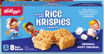Kellogg's Nutri-Grain bars or rice Krispies squares
