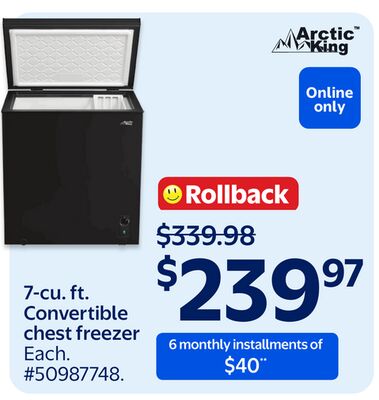 Arctic™ King 7-cu. ft. Convertible chest freezer