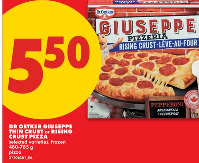 DR OETKER GIUSEPPE THIN CRUST or RISING CRUST PIZZA, 480-785 G
