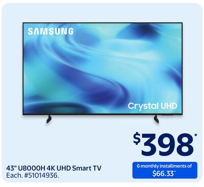 Samsung 43" U8000H 4K UHD Smart TV