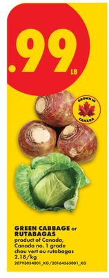 GREEN CABBAGE OR RUTABAGAS