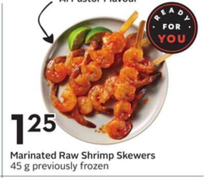 Marinated Raw Shrimp Skewers