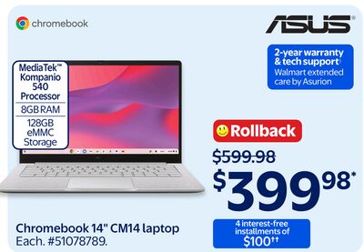 Asus Chromebook 14" CM14 laptop