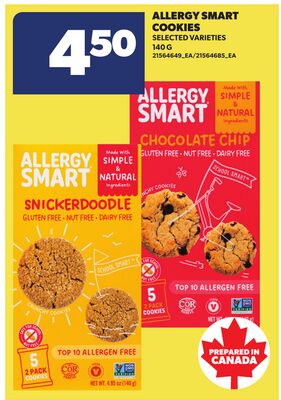 ALLERGY SMART COOKIES, 140 G