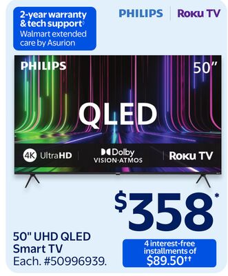 PHILIPS 50" UHD QLED Smart TV