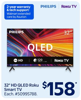 Philips 32" HD QLED Roku Smart TV