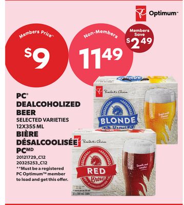 PC® DEALCOHOLIZED BEER, 12X355 ML