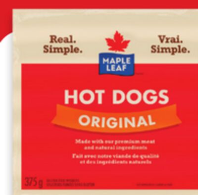 Maple Leaf hot dogs Original Recipe Wieners