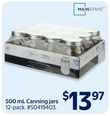Mainstays 500 mL Canning jars