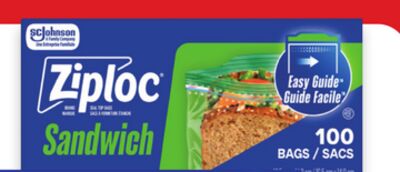 Ziploc snack, sandwich or freezer bags
