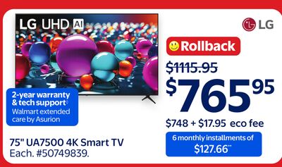 75" UA7500 4K Smart TV