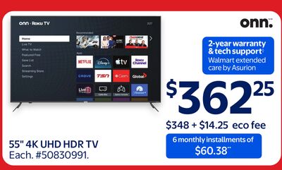 onn 55" 4K UHD HDR TV