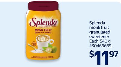 Splenda monk fruit granulated sweetener