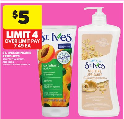 ST. IVES SKINCARE PRODUCTS